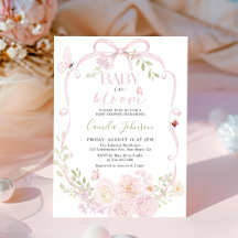 Pink Bow Baby In Bloom Baby Shower 