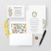 Formal Floral Monogram Crest Wedding Collection