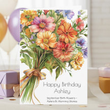 BIRTH MONTH FLOWERS BIRTHDAY CARDS & GIFTS