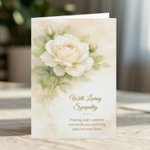 Christian Ivory Rose Sympathy Cards 