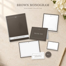Brown Monogram Stationery Collection