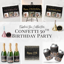 Rose Gold Silver Confetti 50th Birthday Party