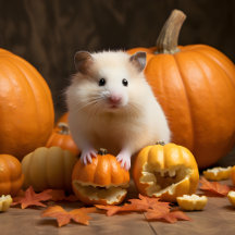 Hamster With Pumpkins