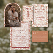 Elegant Floral Toile Pattern Wedding Suite