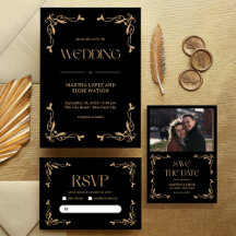 Modern Deco | Black & Gold Wedding Stationery