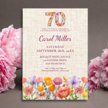 Elegant 70th Birthday – Floral Number 70 Suite