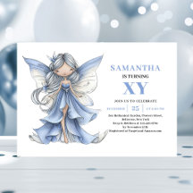 Whimsical Blue Fairy Girl Birthday 65B