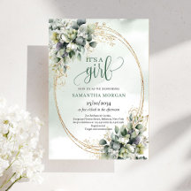Dusty Green Eucalyptus Gold Baby Shower 149B