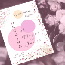 Pink confetti circles wedding 