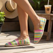 Striped Plaid Check Espadrilles