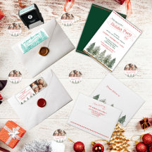 Christmas vintage green botanical photo card gifts