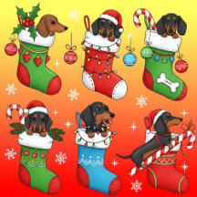 PrimeDesignPro Dachshund Christmas Stockings