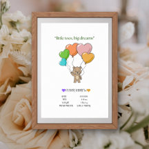 Newborn personalised wall art print 