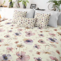 Soft Cream Blush Watercolor Wildflower Home Deco