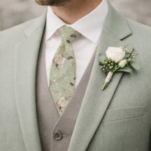 Floral Wedding Ties & Matching Attire Cards
