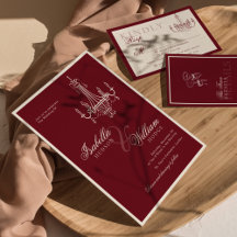 Elegant Old Money Dark Burgundy Luxury Wedding