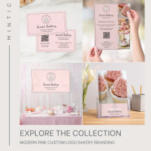 Modern Pink Custom Logo Bakery Branding