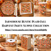 Farmhouse Rustic Plaid Fall Harvest Party Supply