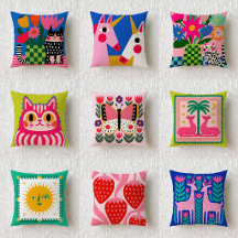 Dopamine Aesthetic Maximalist Throw Pillow Set 27