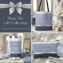 Luxury Dusty Blue and Silver Coquette Bridal Party