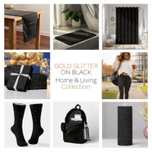 Glam gold glitter sparkles on black