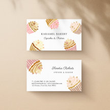 Elegant Blush Pink and Gold Cupcakes Baker