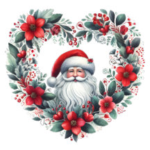Heart-shaped Santa Claus Floral Wreath 5