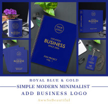 Simple Modern Add Business Logo - Royal Blue Gold