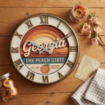 Georgia Peach State & Heritage Wall Clock 