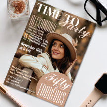 Magazine Cover 50th Birthday Party Elements