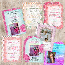 Young Lady's Birthday Party Invites