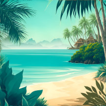 Tropical Bliss: Watercolor Wedding Beach Designs