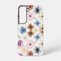 Watercolour Floral Pattern Galaxy phone cases