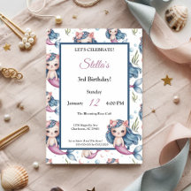 Watercolor Mermaid Cat Party Collection