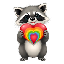 Rainbow Heart Raccoon LGBTQ+Collection