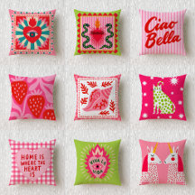 Dopamine Aesthetic Maximalist Throw Pillow Set 29