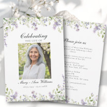 Elegant White & Lavender Floral Memorial Collectio