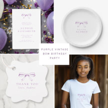 Purple Bow Vintage Birthday Party