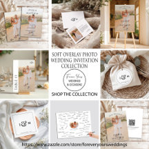 Soft Overlay Photo Wedding Invitation Suite