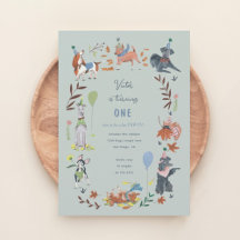 Birthday Paw-ty cute puppy dogs Invitation kids 