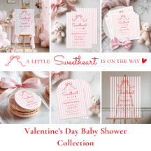 Little Sweetheart Bow Pink Valentine's Baby Shower
