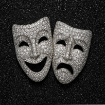 Glittery Comedy & Tragedy Drama Diamond Mask