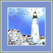 PORTLAND HEAD LIGHT AT CHRISTMAS