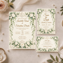 Elegant Baroque White Rose Wedding