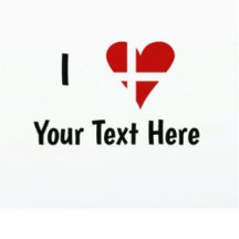 I LOVE (Danish Flag Heart) Your Text