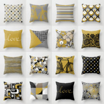 Mustard Beige Taupe Grey Black White Retro Home