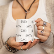 Mugs with a Simple Pattern of Name