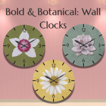 Bold and Botanical Wall Clocks