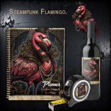 The Crimson Gearmaster – Steampunk Flamingo.