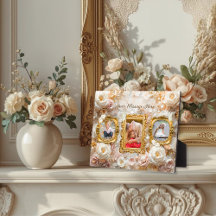 Gold & Ivory Floral Photo Frames Collection